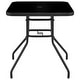 Yaheetech Bistrotafel - Vierkant - 71 x 71 x 71 cm - Glas - Parasolgat - Zwart