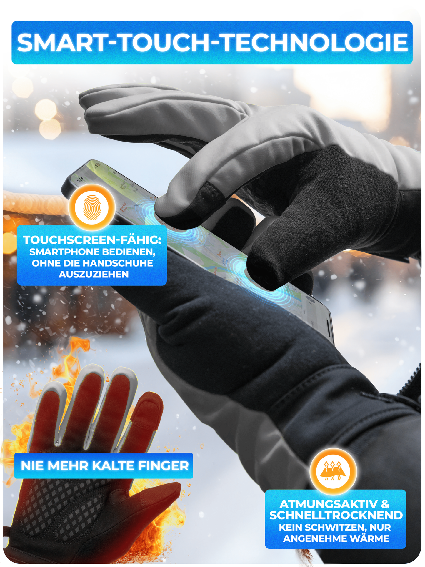 Mivelo Winterhandschoenen – Volledig Reflecterend – Maat L – Met 3M™ Thinsulate™ & Thermo-Fleece