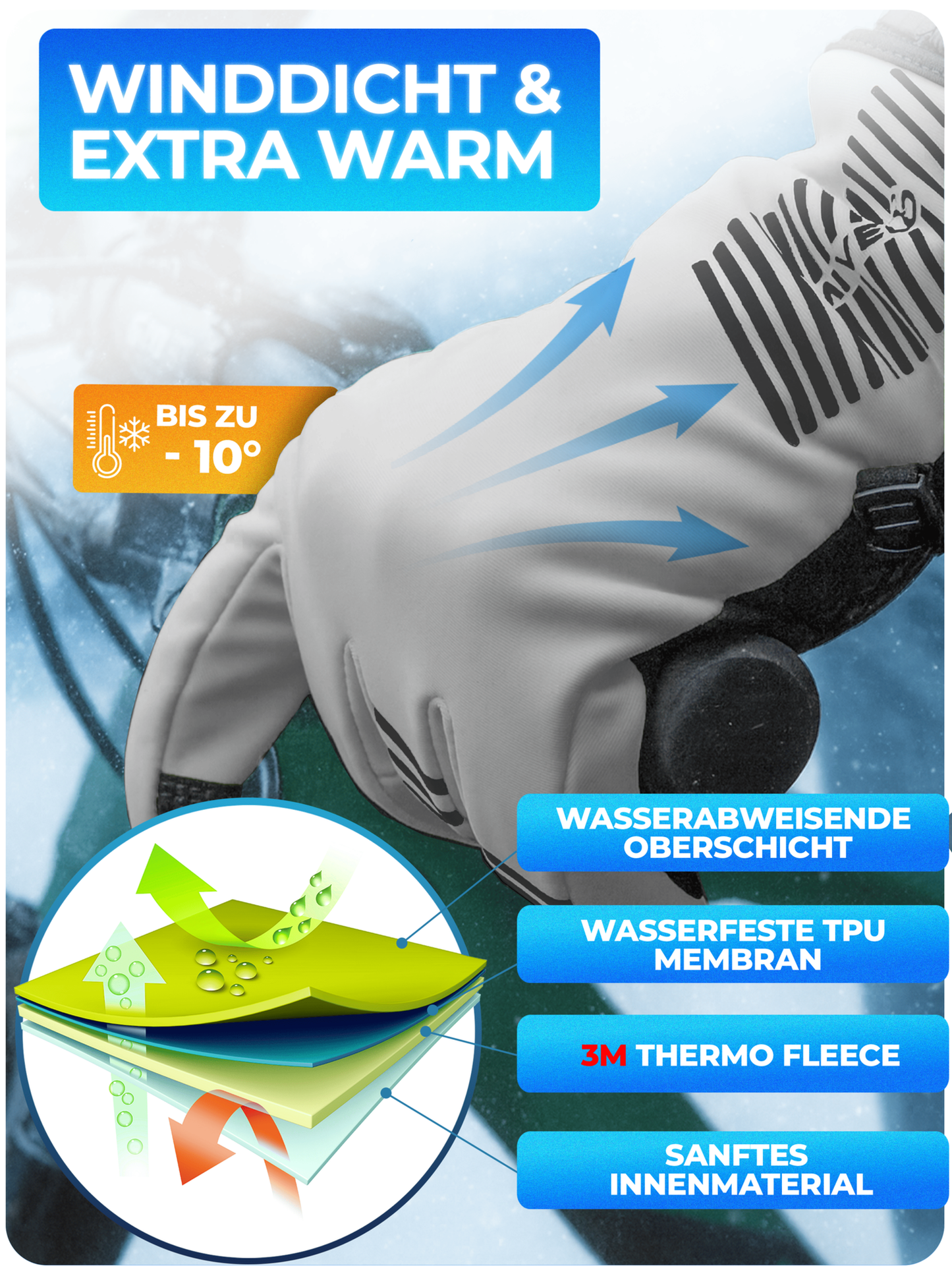 Mivelo Winterhandschoenen – Volledig Reflecterend – Maat L – Met 3M™ Thinsulate™ & Thermo-Fleece