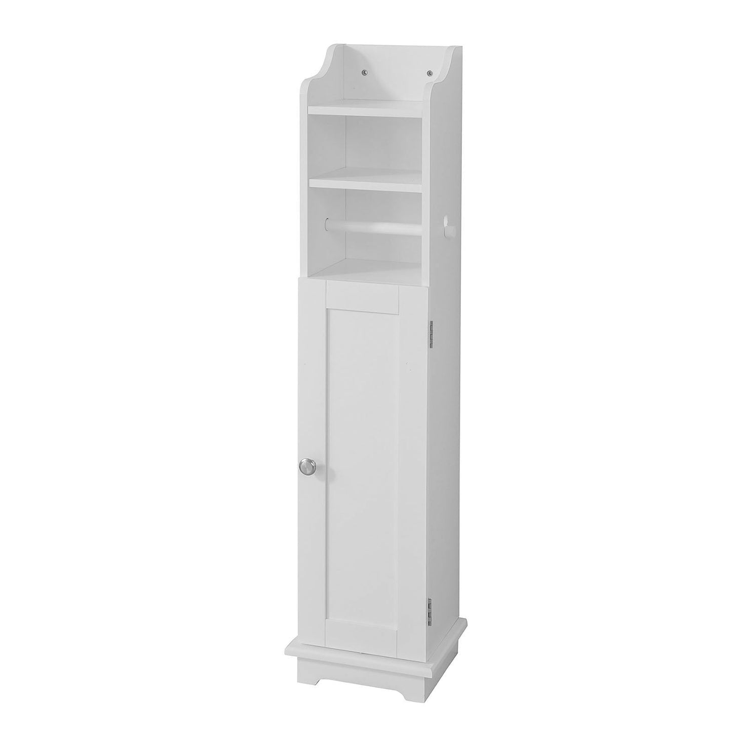 SoBuy Toiletkast met WC-Rolhouder - Wit - 20x100x18 cm