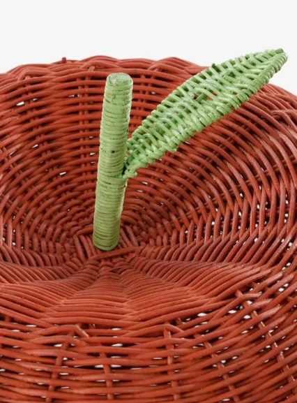 Mica Decorations Opbergmanden Appelvorm Set van 2 - Rood/Groen - Ø30 x H48 cm en Ø15 x H25 cm - Rotan