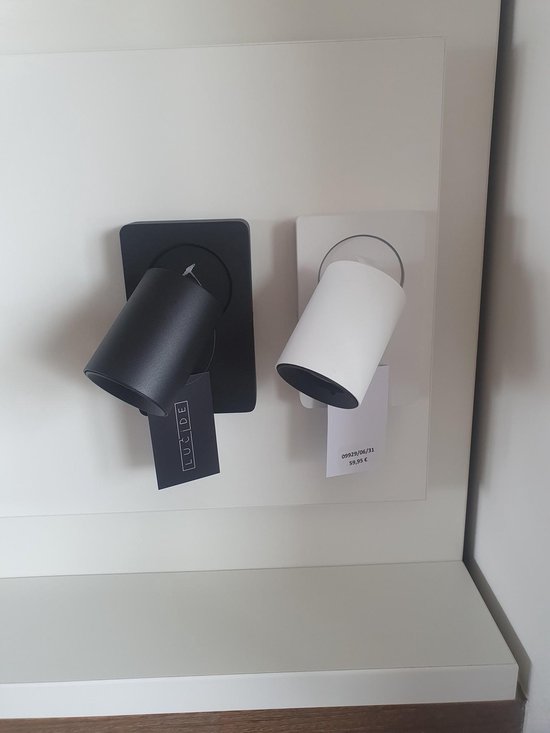Lucide NIGEL - Bedlamp / Wandlamp - LED Dim to warm - CCT - GU10 - 1x5W 2200K/3000K - Met USB oplaadpunt - Wit