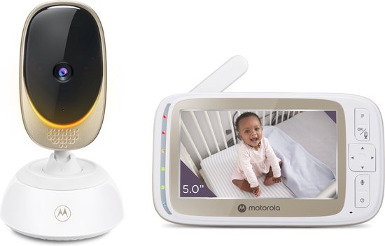 Motorola Nursery Babyfoon met Camera - Baby Monitor VM85 Connect - Baby Camera met Kleuren Display - Besturing met Motorola Nursery App - Incl. Terugspreekfunctie en Nachtlampje