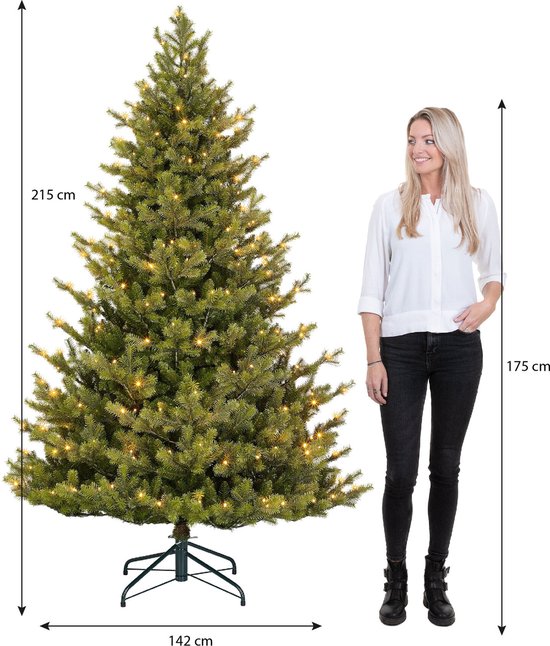 Black Box Trees Clive Kunstkerstboom met LED Verlichting - H215 x Ø142 cm - Groen