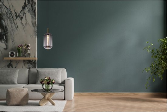 Hanglamp Glas Smoke | E27 | Zwart | Glazen bol | Glas bol | Woonkamer | Eetkamer