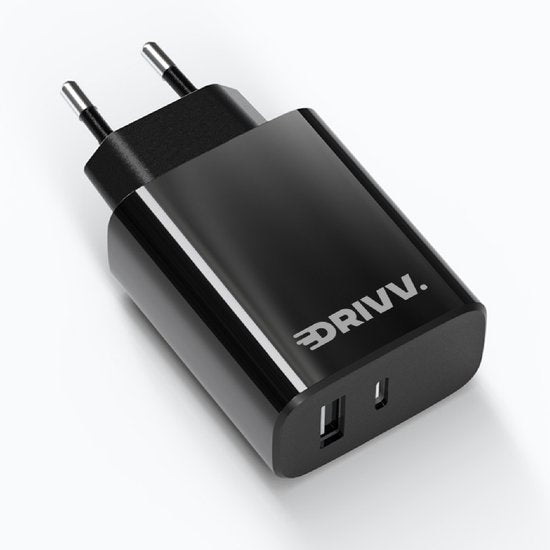 Drivv. USB C Oplader 35W - 2 in 1 Snellader - USB C & USB A aansluiting - Adapter