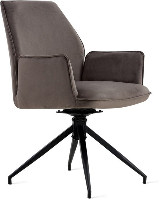 Eetkamerstoel Jill Velvet Antraciet | Set van 2