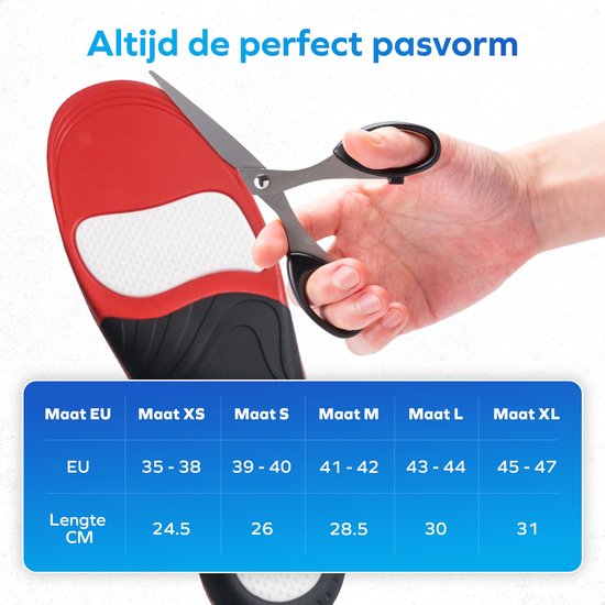 Orthopedische inlegzolen voor mannen en vrouwen - Hielspoor en Fasciitis plantaris zooltjes - Steunzolen voor schoenen - platvoeten - Podologische inlegzolen voor voetboogpijn - Hoge boog - Inlegzolen voor laarzen - Maat M