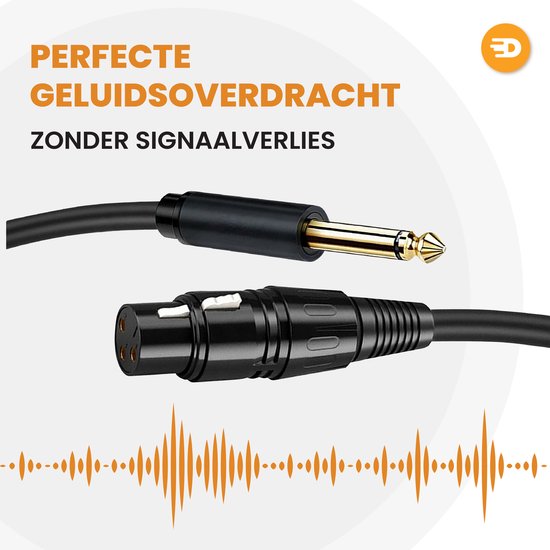 Drivv. Premium XLR Kabel - XLR female naar 6.35 mm jack male - Stereo Jack - 3 meter