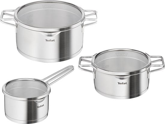 Tefal Nordica - Pannenset - 3-delig - Inductie - RVS - Geschikt voor alle warmtebronnen