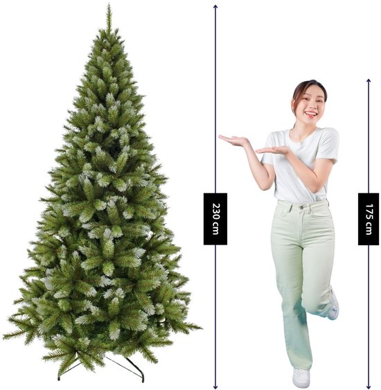 Triumph Tree Pittsburgh Kerstboom - Wit Berijpte Takken met Volle Uitstraling - Kerstversiering voor Binnen - Kunstboom met 940 Takken en Stevige Constructie - 230 x 122 cm - Groen