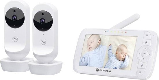 Motorola Nursery VM35-2 - Babyfoon met Ingebouwde Microfoon - 2 Cameras met Nachtvisie  - 5 Inch Scherm - Wit