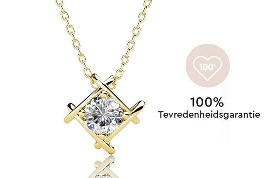 Yolora Dames Ketting met Hanger - Kalpa Camaka Kristal - Goudkleurig - 18K Geelgoud Verguld - Vrouwen Collier Goud - Sieraden - Luxe Giftbox - Geschenkdoos - Cadeau doos - Exclusieve Geschenkverpakking - Mooie Cadeauverpakking