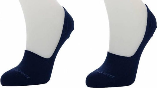 Marcmarcs - 2 paar onzichtbare sneakersokken - Antislip tape op hiel - Maat 38 - Blauw