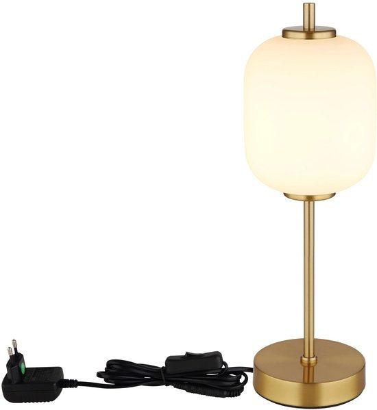 Globo - tafellamp - EWALD - brons - glas - Ø 14cm - LED - 15217T