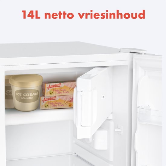 KitchenBrothers Koelkast - 88L Koelvak - 14L Vriesvak - IJskast - Koelvriescombinatie - Frigo - Vrijstaand - Wit