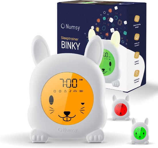 Numsy Konijn Slaaptrainer Kinderen - Slaapwekker met Nachtlampje - Kinderwekker