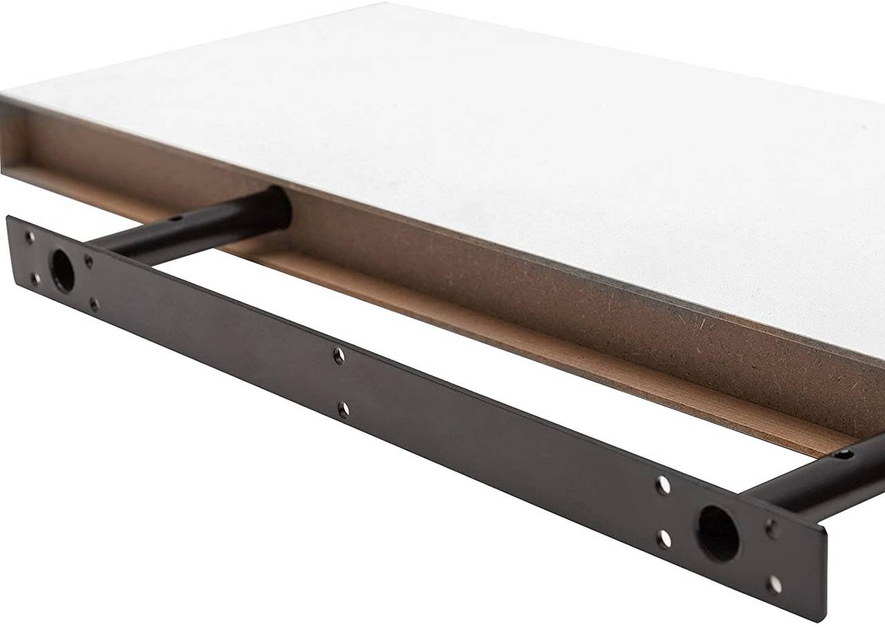 Woltu Wandplank Zwevend MDF Wit - Boekenplank & CD/DVD Plank - 40 x 22,9 x 3,8 cm