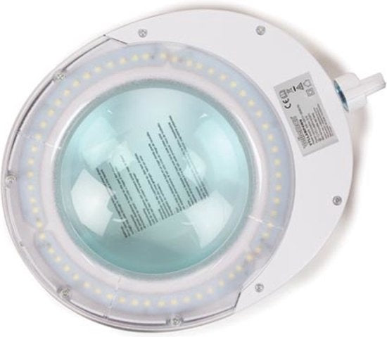 Velleman Ledloeplamp met klem, zwenkarm, aan/uit-schakelaar en dimfunctie, 60 leds, vergroting 2.25x, voor kinderen, volwassenen, senioren, lezen, diamond painting, hobby, werken, wit