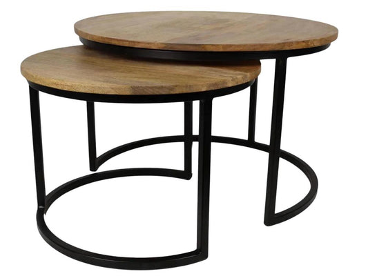 White Label Salontafelset - Nestbaar Design - Ronde Tafels Ø60/45 cm - Wit