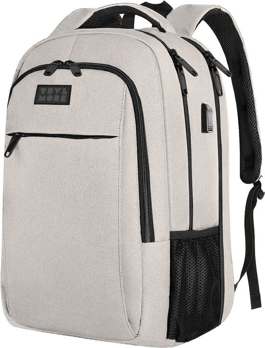 TRVLMORE Rugzak met Levenslange - Rugtas met 15,6 Inch Laptopvak - Schooltas - Spatwaterdicht - Heren en Dames - Jongens en Meisjes - 28L - Champagne