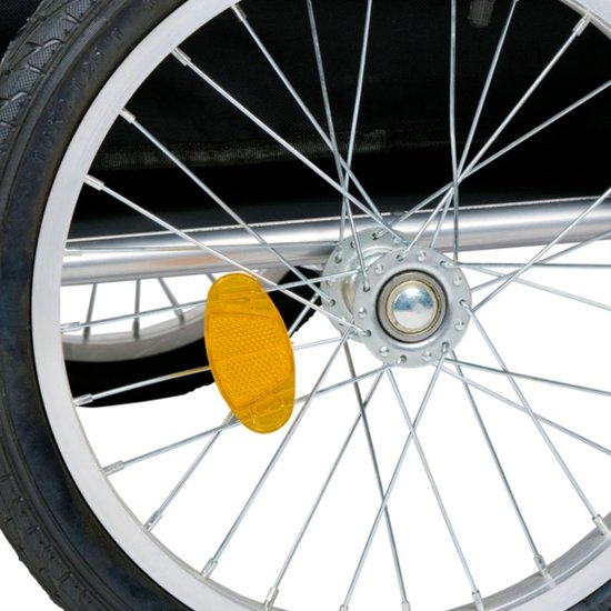 Dunlop Fietskar - Fiets Aanhanger - Fietsaanhanger voor Spullen - Fietskar bagage Opvouwbaar - Fietskar met Reflectoren en Verstelbare Regenhoes - Geel