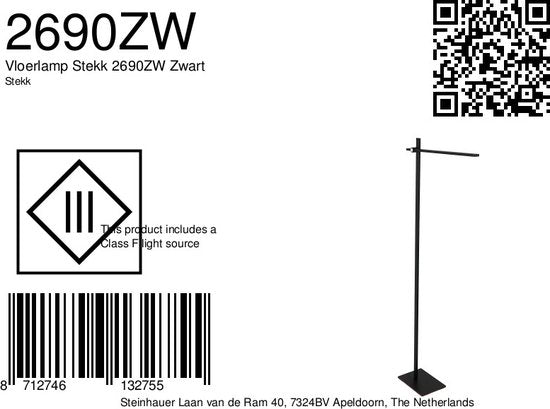 Vloerlamp Mexlite Stekk - Zwart