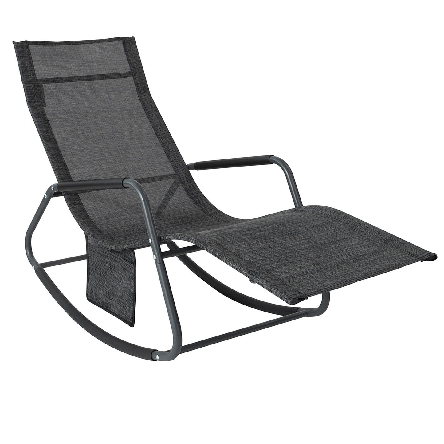 SoBuy Schommelstoel - Buiten - Max. 150 kg - 143 x 57 x 85 cm - Zwart