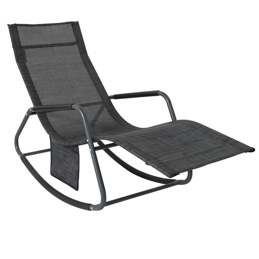 SoBuy Schommelstoel - Buiten - Max. 150 kg - 143 x 57 x 85 cm - Zwart