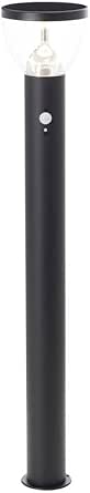 BRILLIANT LED buitenvloerlamp, solar, 92 cm, 430 lm, 3000 K, roestvrij staal, zwart