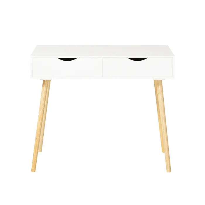 SoBuy Kinderbureau met 2 Lades - Klassiek - Max. 75 kg - 90 x 45  x 77 cm - Wit