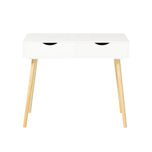 SoBuy Kinderbureau met 2 Lades - Klassiek - Max. 75 kg - 90 x 45  x 77 cm - Wit