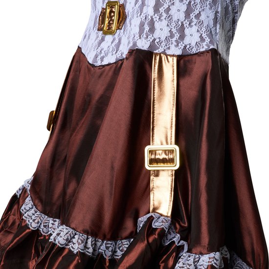 Dressforfun Steampunk lady S - verkleedkleding kostuum halloween verkleden feestkleding carnavalskleding carnaval feestkledij partykleding - 302300