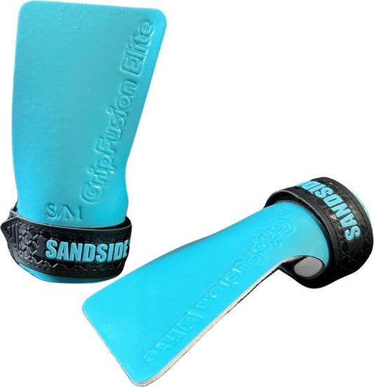 Sandside CrossFit Grips Elite 2.0 - Kleverige Hand Grips - Geen Krijt - Fitness Handschoenen - Vingerloze Grips - Hemelsblauw L/XL
