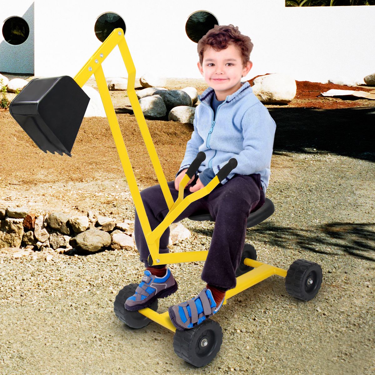 Coast Graafmachine voor kinderen - 360° draaibare stoel - Metalen frame - Geel