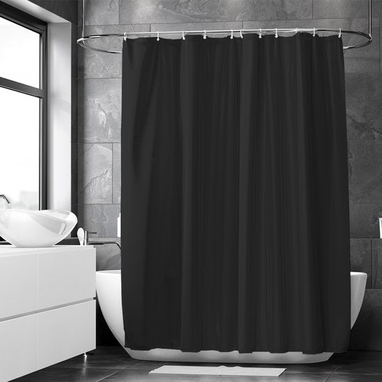 Loti Living Douchegordijn Anti Schimmel – Zwart - Inclusief ringen – Waterdicht - Polyester - Douchegordijn 180x200 cm