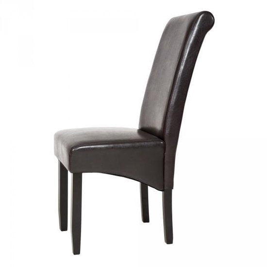 tectake® - 2x Eetkamerstoel Eetkamerstoelen set - ergonomisch - bruin - 401294