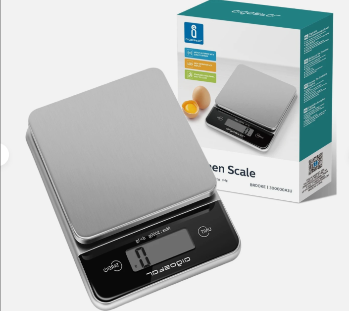 Aigostar Digitale Keukenweegschaal - Grijs - RVS - 5kg/1g, LCD
