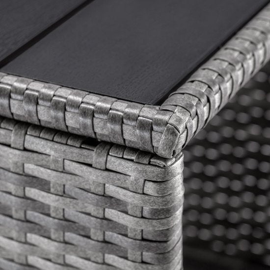 Casaria Polyrattan Bijzettafel - WPC Tafelblad 45x45x40cm – Grijs