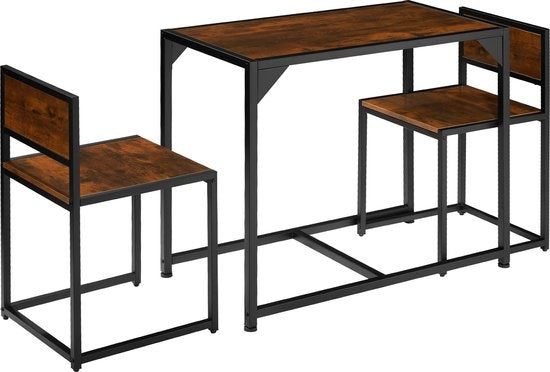 tectake® - Zitgroep Milton - Eetkamerset - Compact op te bergen - industrial dark - 404356
