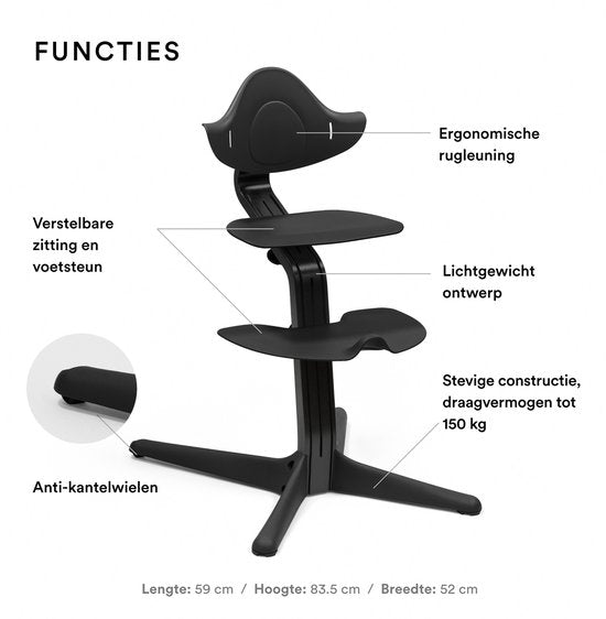 Stokke® Nomi® Kinderstoel - Beech Black - Black