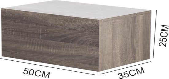 Zwevend nachtkasje - hangend halkastje - met lade - 50 cm breed