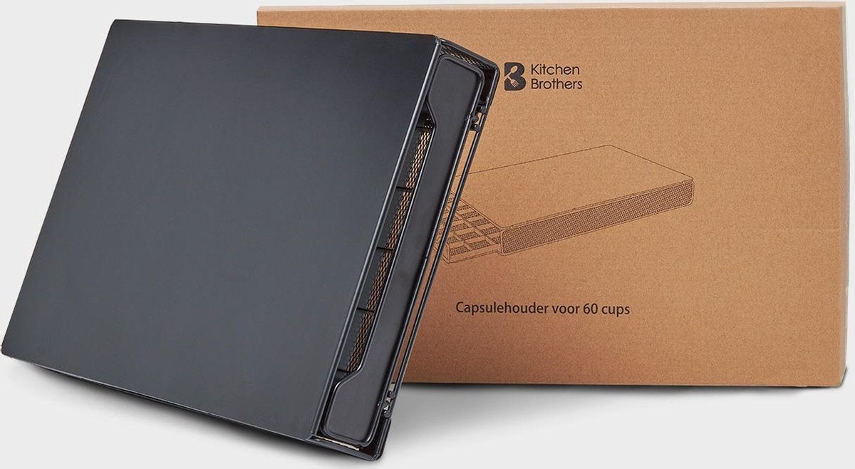 KitchenBrothers Capsulehouder met Lade - Geschikt voor Nespresso - 60 Cups - Zwart