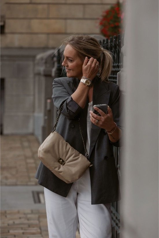 Chabo Bags - Diva Small - Schoudertas - Crossbodytas - Leer - Creme - 19 x 30 x 10 cm - 5.7 liter
