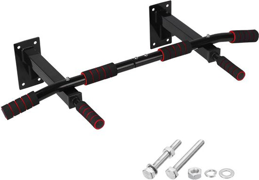 TTD® Premium Pull Up Bar - Pull Up Station - Optrekstang Wandmontage - Dip Station - Dip Bars - Thuis Sporten - Thuis Fitness - Premium materialen - Extra stevige montage onderdelen - Home workout - Zwart/Rood