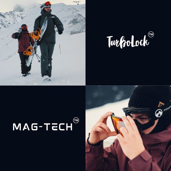MowMow LOCAL Skibril Heren L/XL + Extra Lens – Magnetisch – Bio-Frame - R-Strap - UV400