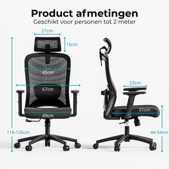 Organess® Ergonomische Bureaustoel – Office Gaming Chair - Bureaustoelen voor Volwassenen – Game Gaming Stoel - Max. 150 kg