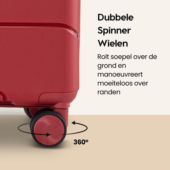 SC Urban Adventurer - Medium Reiskoffer - Cijferslot - 44x27x66cm - 78L - Reiskoffer met Kofferslot - Spinner wielen - Rood V2