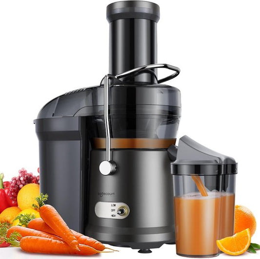 Safecourt Keuken Sapcentrifuge - Juicer voor Groenten & Fruit - Grote Vulopening - 3 snelheden - 800 Watt