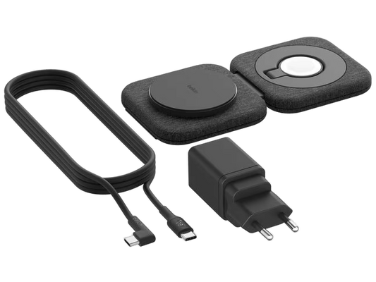 Belkin BoostCharge Pro 2-in-1 Magnetic Charging Travel Pad with Qi2 15W